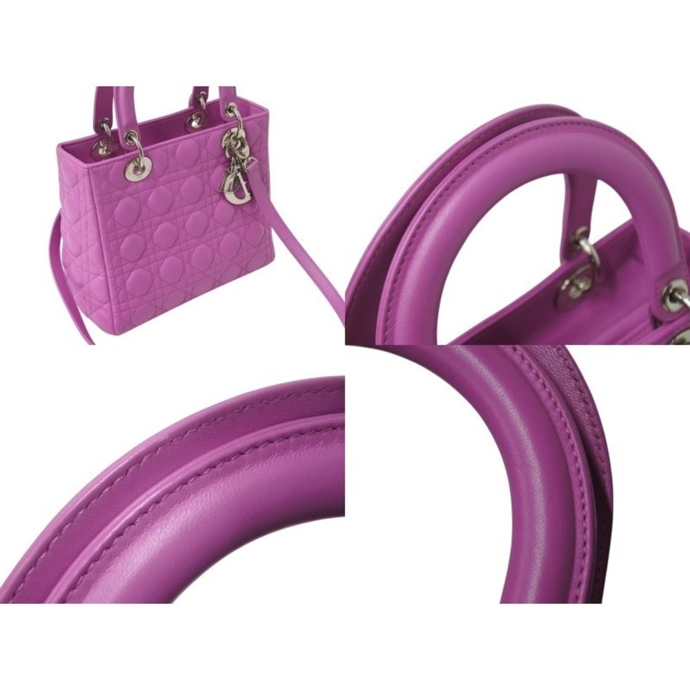 CHRISTIAN DIOR Lady Handbag Cannage Purple Silver - Picture 4 of 9